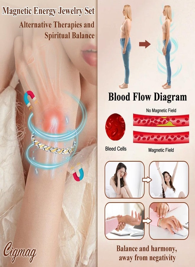 Cigmag Magnetic Bracelets for Women, Titanium Steel Premium Ultra Strength Magnets,Waterproof and Adjustable - Image 3